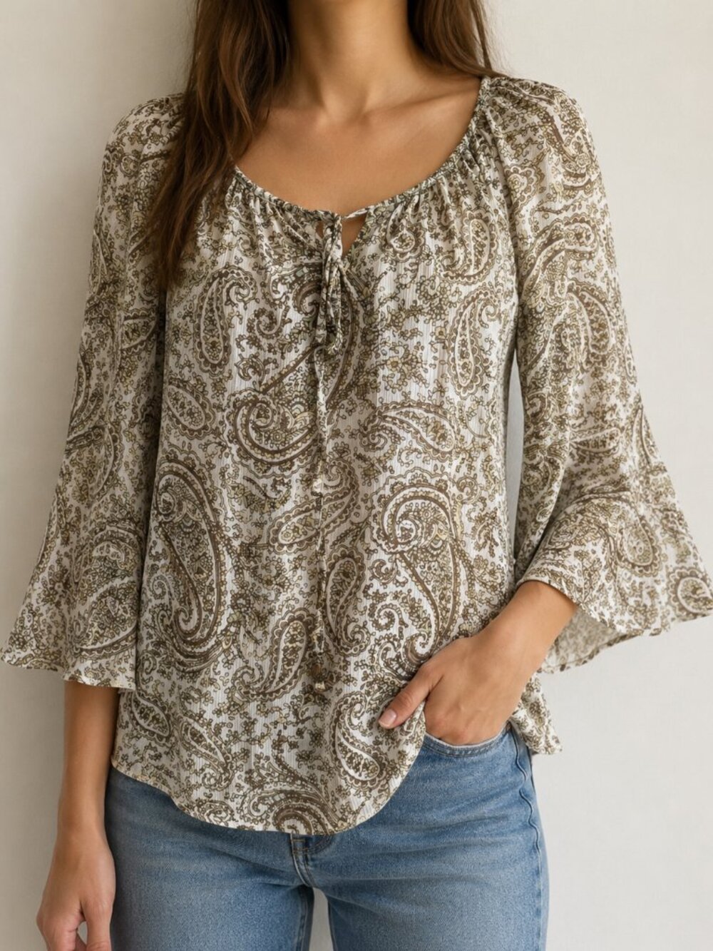 ALYX Floral Relaxed Top Long Sleeves Olive L